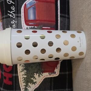 Kate Spade New York Travel Mug with Gold Polka Dots